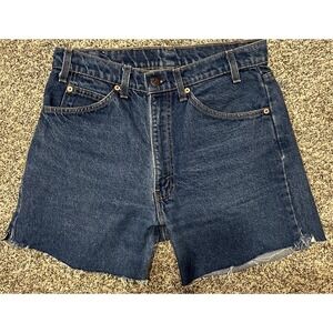 Vintage Levi's Denim Shorts Mens 32 Cutoff Bermuda Orange Tab Frayed Hem USA